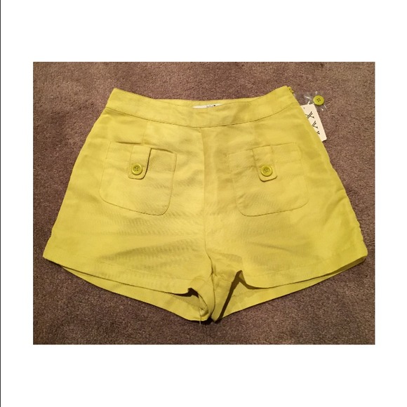 Yellow / Chartreuse High Waist Shorts