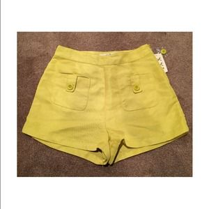 Yellow / Chartreuse High Waist Shorts