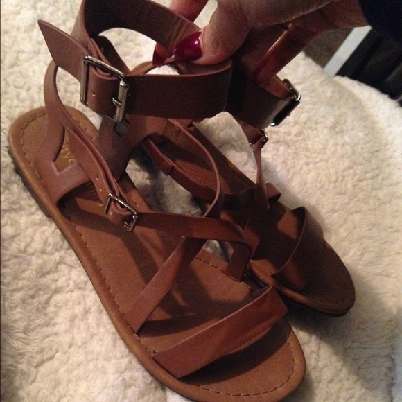 brown ankle sandals