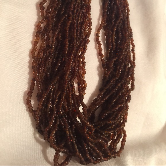 Brown beaded necklace