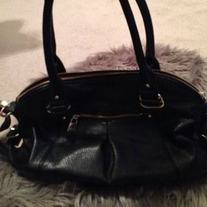 Anne Klein Black Gold  Leather Purse