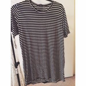 luana black and white t-shirt dress