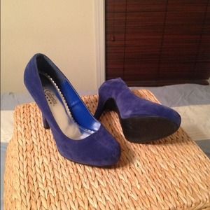 Faux suede pumps