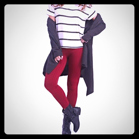 NWT Maroon wet seal leggings.