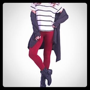 NWT Maroon wet seal leggings.