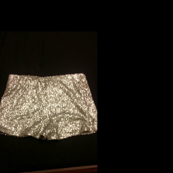 Glitter high waisted shorts