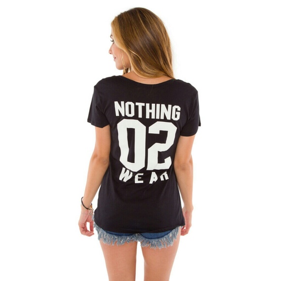 "Nothing 02 Wear" Black Top W/ Front Pocket