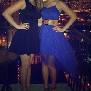 Royal blue high-low dress