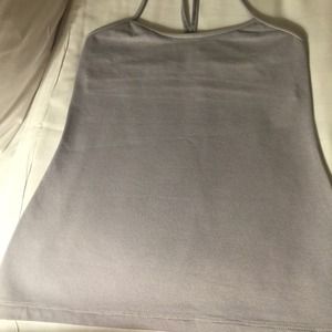 Like new Lululemon PowerY tank gray/white stripped