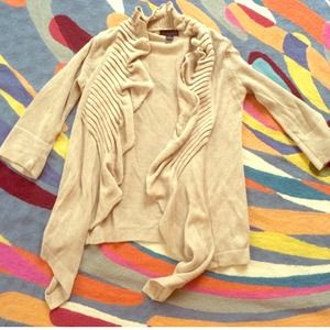 Anthropologie camel 3/4 length draped sweater