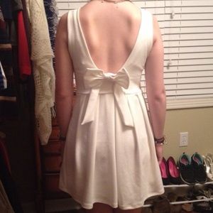 SOLD!! Girly bow back/faux pearl neckline dress