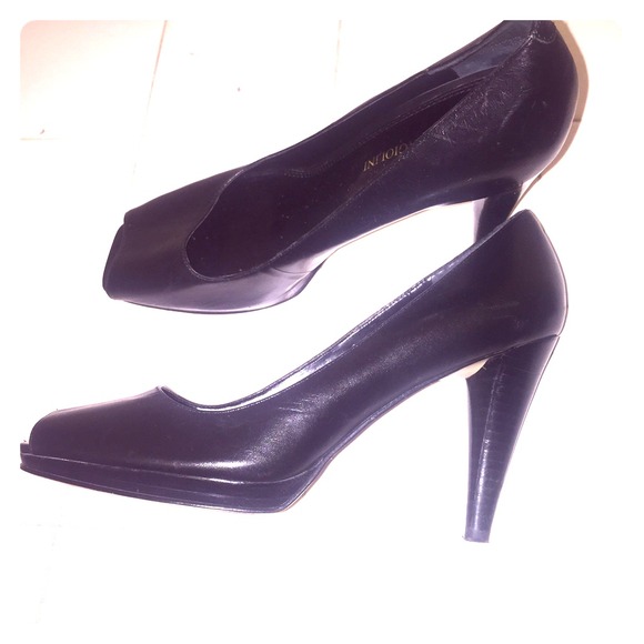 Enzo angeolino black peep toe shoes