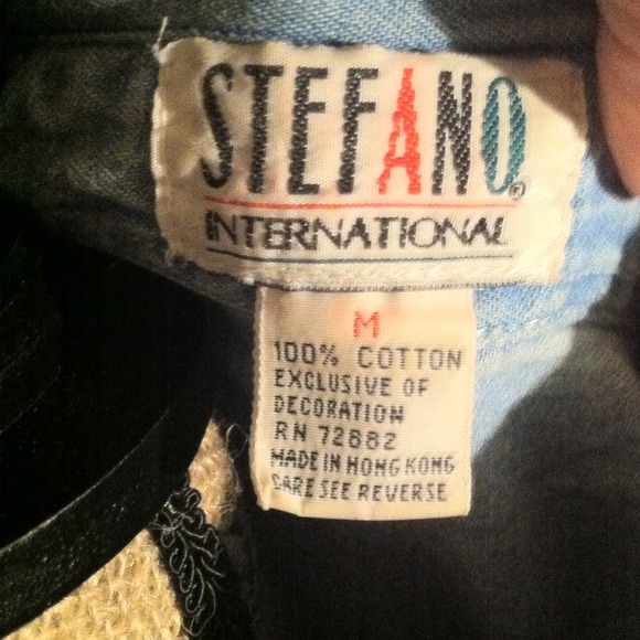 Blue jean type mat. Lacey blouse - Picture 2 of 3