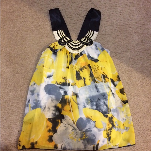 Yellow/black dress tank