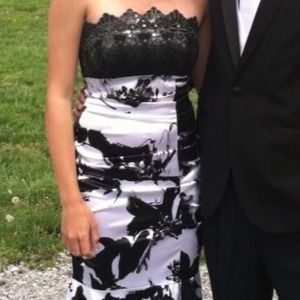Black and white prom dress