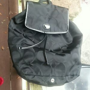 Black coach nylon backpack