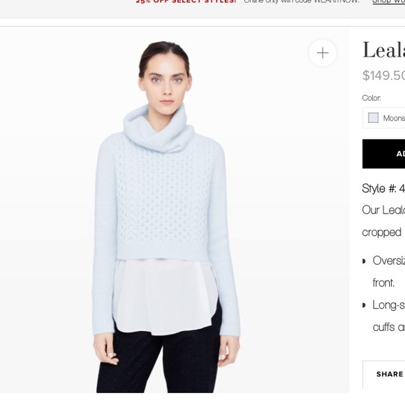 Club Monaco Cropped Sweater