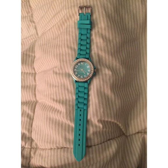 Geneva teal silicone watch