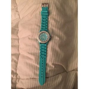 Geneva teal silicone watch
