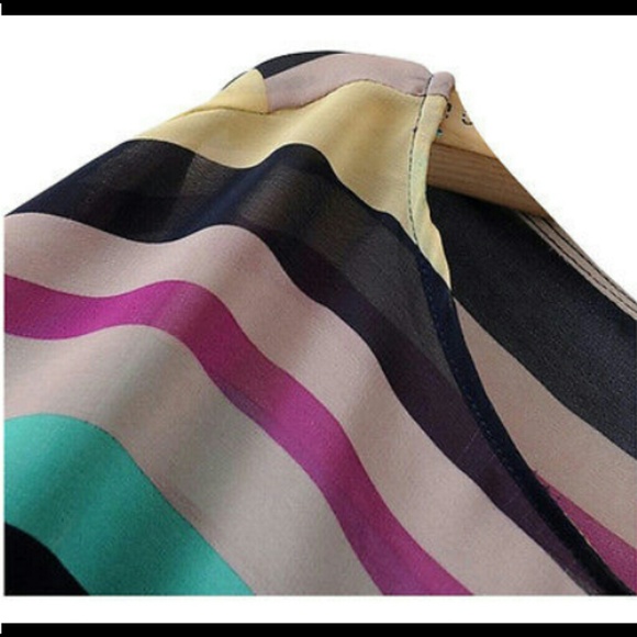 😀 Brand New Beautiful See Through Strip Blouse!! - Picture 2 of 4