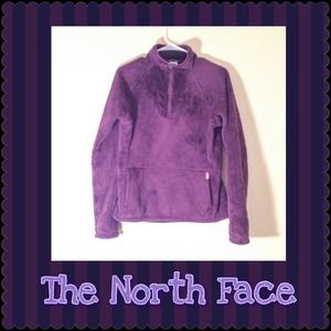 North Face purple fleece pull over - Size Med
