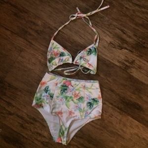 White tropical bikini