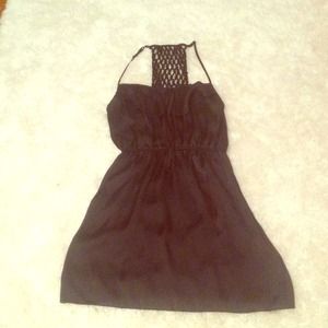 Short black dress with macrame back!