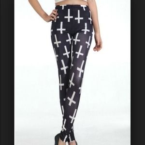 Papaya Cross Print Leggings