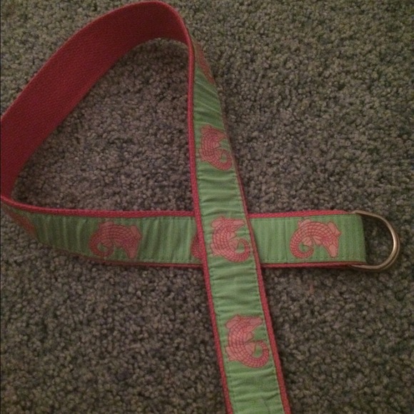 Pink and green preppy belt