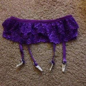 Purple Lace Garter Belts