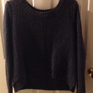 Gray knit sweater, super cute!