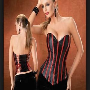 DONATING TODAY! Red and black corset top