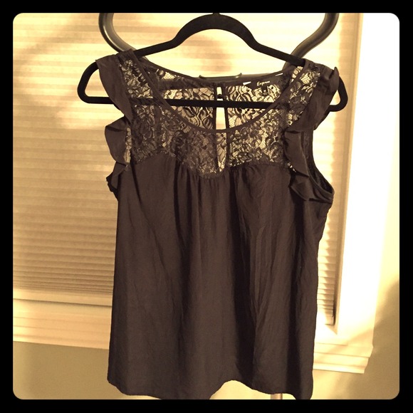 Black Sleeveless Lace Top