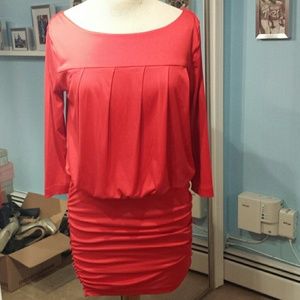 Nwt .Red silky dress