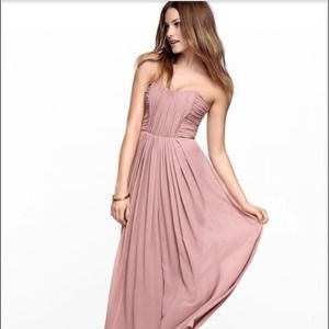 H&M Dusty Pink Rose Corset Chiffon Maxi