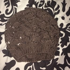 Brown knit beanie