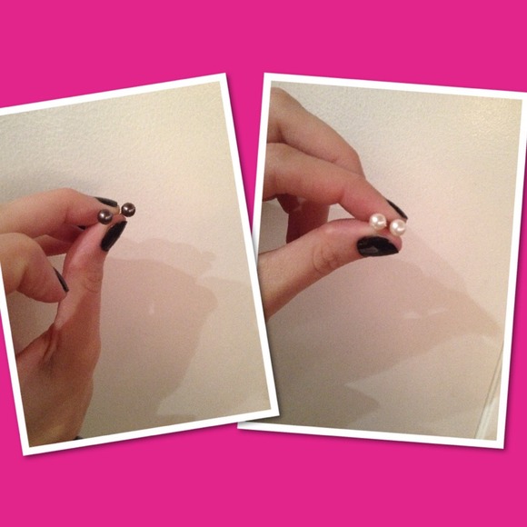Black and White Pearl Studs