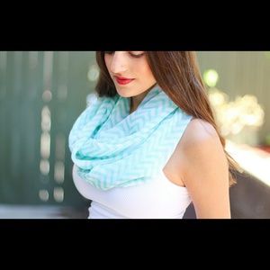 Mint chevron infinity scarf