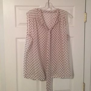 White polka dot top