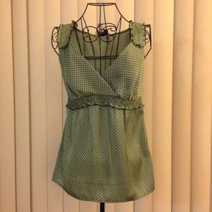 🌺🌺LOFT silky Blouse -Green and Black print🌺🌺