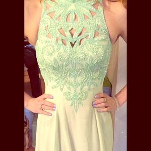 Mint green prom dress