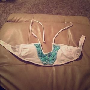 Xhiliration beaded bathing suit top