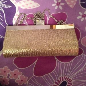 Gold glitter clutch
