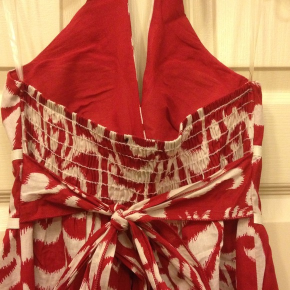 Red and white floral halter top Maxi - Picture 4 of 4