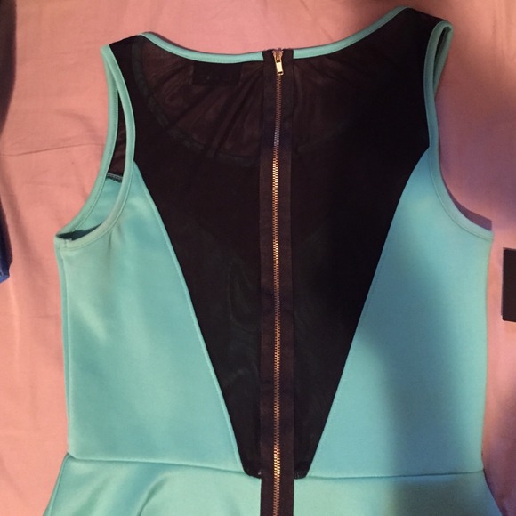 Aqua Peplum Dress - Picture 2 of 3