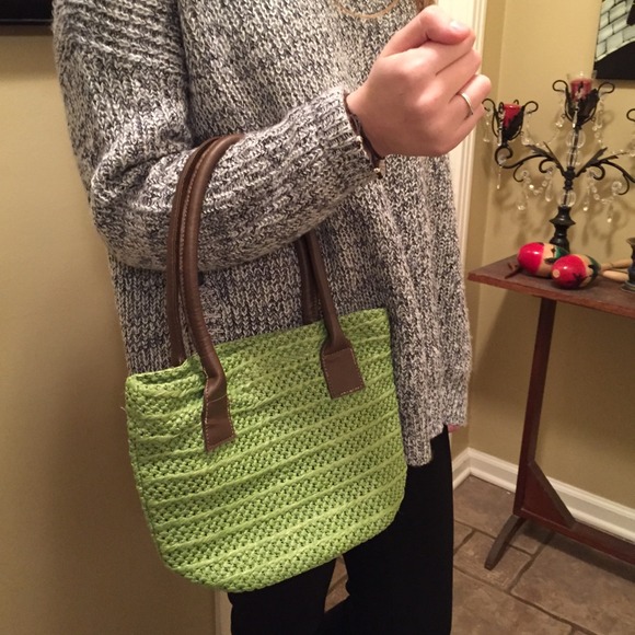 Green Woven Purse NWOT