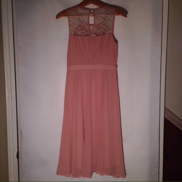 Lace inlay midi dress
