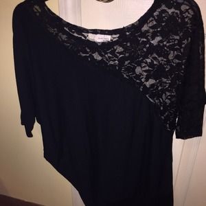 Derek heart 3/4 sleeve lace shirt