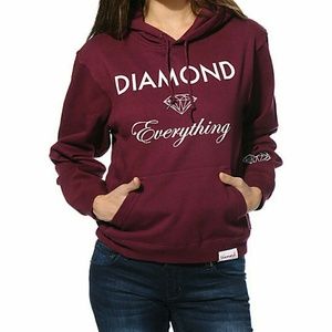 Diamond Everything Maroon Pullover Hoodie