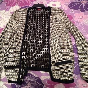 Black and white structured cardigan